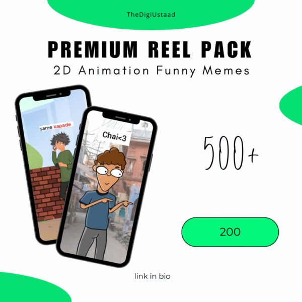 500+ Premium 2D Animation Funny Reels Pack for Instagram, TikTok, YouTube Shorts – Viral Meme Content Bundle